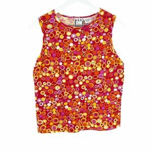Y2K Funky Retro Statement Take Two Embellished Polka Dot Tank Top